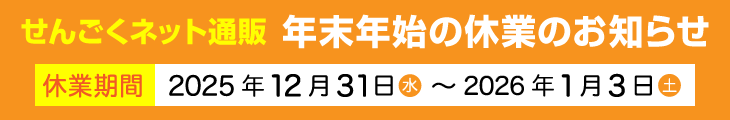 年末年始の休業のお知らせ