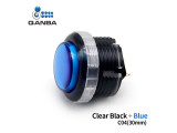 Gravity LX Mechanical Pushbutton 30mm screw type clear Black+Blue (C04)