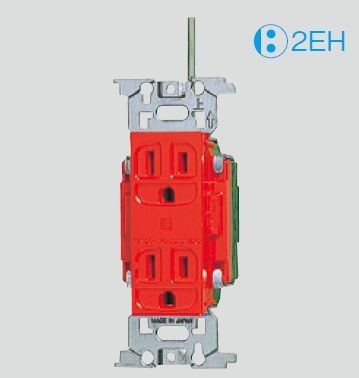 パナソニック電工 WN1318RK フルカラー 医用アース付ダブルコンセント(赤)