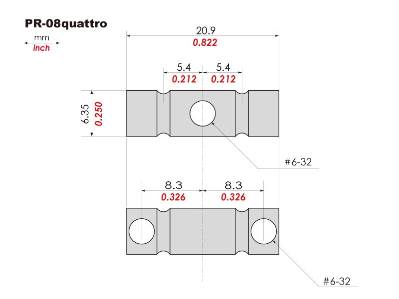 PR-08quattro | TELE ®3pcs. スタイルブリッジ用KTSチタンサドル