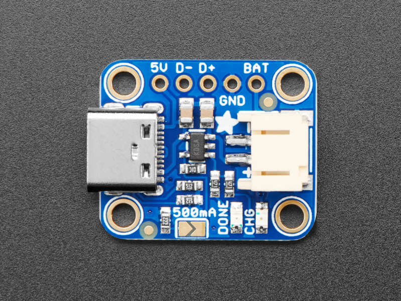 Adafruit ADA-4410 小型リチウムイオン電池充電器 (USB Type-Cコネクタ)