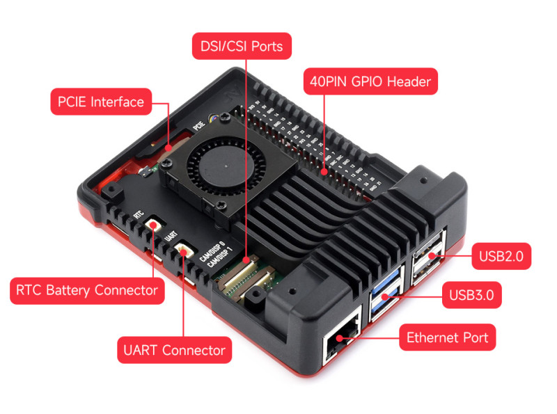 Raspberry pi 5 4gb argon neo 5 付き Argon NEO 5 BRED Case for Raspberry Pi 5 with built-in fan