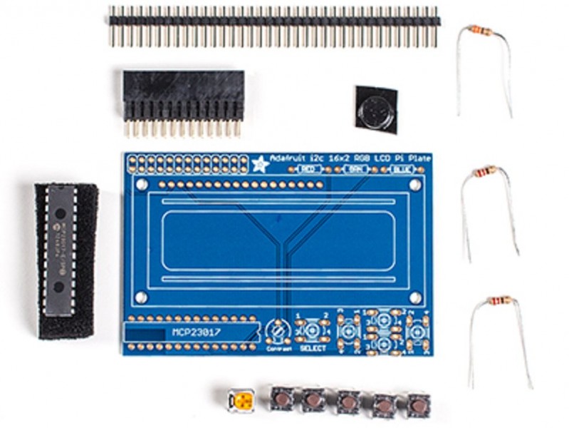 Adafruit RGB Positive 16x2 LCD+Keypad Kit for Raspberry Pi ADA1109
