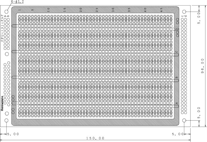 サンハヤト CPU-131PbF ユニバーサル基板