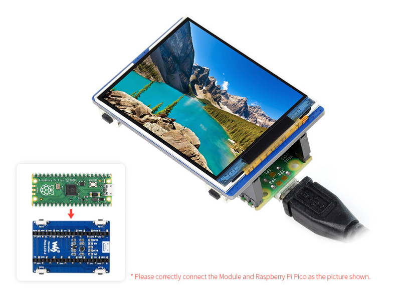Waveshare 【19888】 Pico-LCD-2 Raspberry Pi Pico用 2インチ 320×240