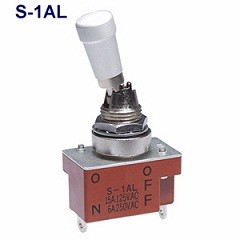 NKKスイッチズ(旧日本開閉器工業) S-1AL トグルスイッチ(2P・レバー 