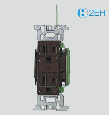 パナソニック電工 WN1318AK フルカラー 医用アース付ダブルコンセント(茶)
